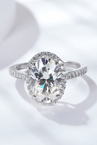 4.5 Carat Moissanite Halo Ring, Trendsi - A Blissfully Beautiful Boutique