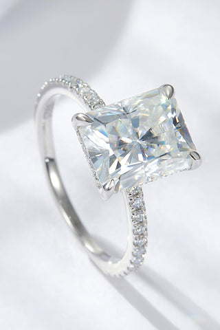 4 Carat Moissanite 4-Prong Side Stone Ring, Trendsi - A Blissfully Beautiful Boutique