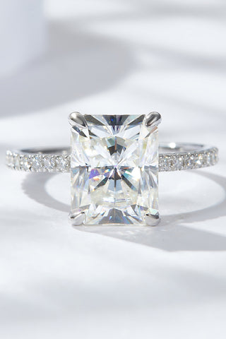 4 Carat Moissanite 4-Prong Side Stone Ring, Trendsi - A Blissfully Beautiful Boutique