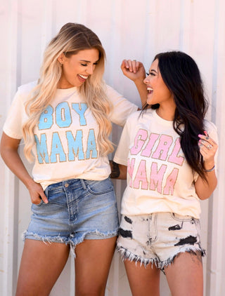 Boy Mama & Girl Mama Faux Patch Tees, P&PD Wholesale - A Blissfully Beautiful Boutique
