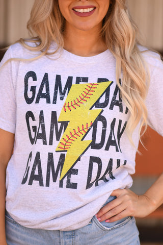 Softball Game Day Bolt Tee, P&PD Wholesale - A Blissfully Beautiful Boutique