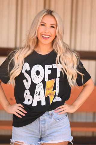 Softball Bolt PICK YOUR COLOR Tees, P&PD Wholesale - A Blissfully Beautiful Boutique