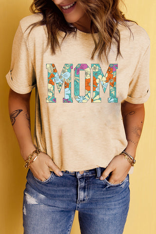 MOM Floral Graphic T-Shirt, Trendsi - A Blissfully Beautiful Boutique