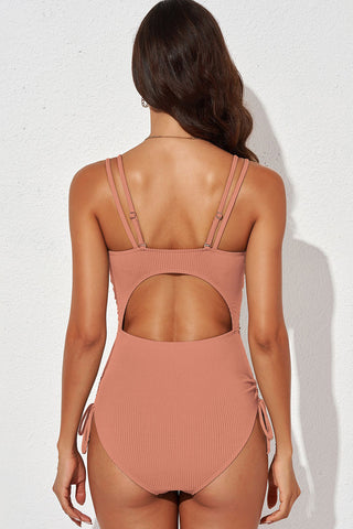Tied Cutout Plunge One-Piece Swimsuit, Trendsi - A Blissfully Beautiful Boutique