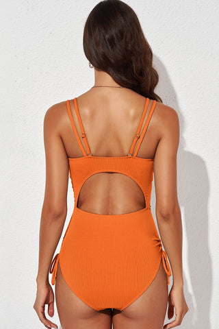 Tied Cutout Plunge One-Piece Swimsuit, Trendsi - A Blissfully Beautiful Boutique