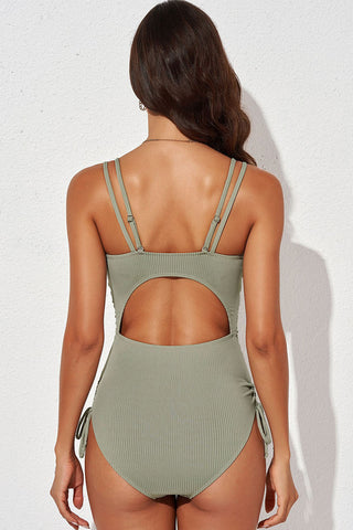 Tied Cutout Plunge One-Piece Swimsuit, Trendsi - A Blissfully Beautiful Boutique