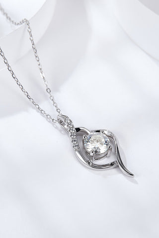 Platinum-Plated 1 Carat Moissanite Pendant Necklace, Trendsi - A Blissfully Beautiful Boutique