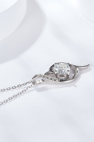 Platinum-Plated 1 Carat Moissanite Pendant Necklace, Trendsi - A Blissfully Beautiful Boutique