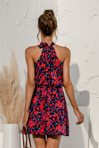 Floral Tied Sleeveless Mini Dress, Trendsi - A Blissfully Beautiful Boutique