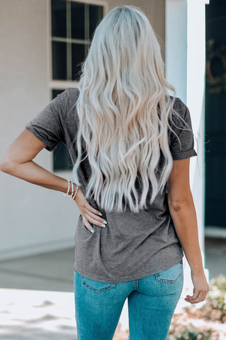 Slogan Graphic Round Neck Tee, Trendsi - A Blissfully Beautiful Boutique