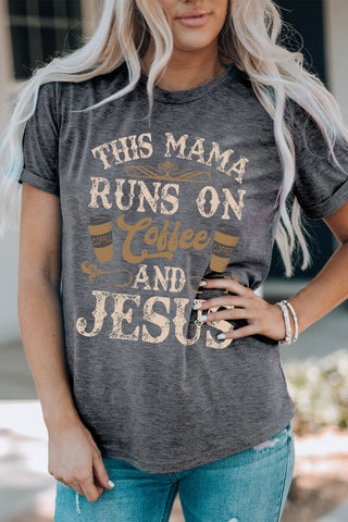 Slogan Graphic Round Neck Tee, Trendsi - A Blissfully Beautiful Boutique