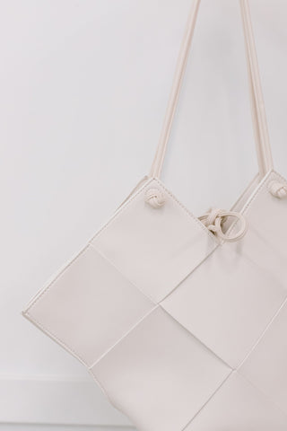 Woven Tote in White, Ave Shops - A Blissfully Beautiful Boutique