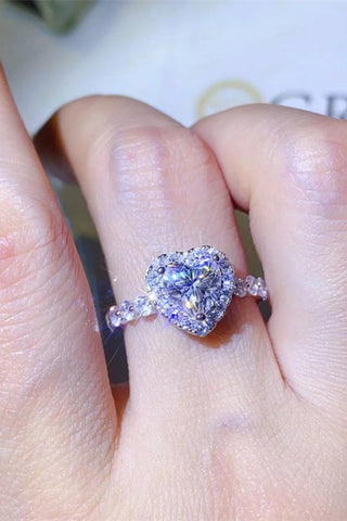 1 Carat Moissanite Heart Ring, Trendsi - A Blissfully Beautiful Boutique