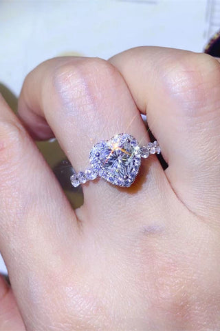 1 Carat Moissanite Heart Ring, Trendsi - A Blissfully Beautiful Boutique
