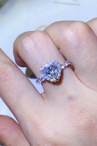 1 Carat Moissanite Heart Ring, Trendsi - A Blissfully Beautiful Boutique