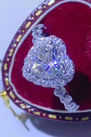 1 Carat Moissanite Heart Ring, Trendsi - A Blissfully Beautiful Boutique
