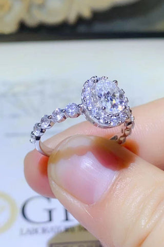2 Carat Moissanite 925 Sterling Silver Halo Ring, Trendsi - A Blissfully Beautiful Boutique