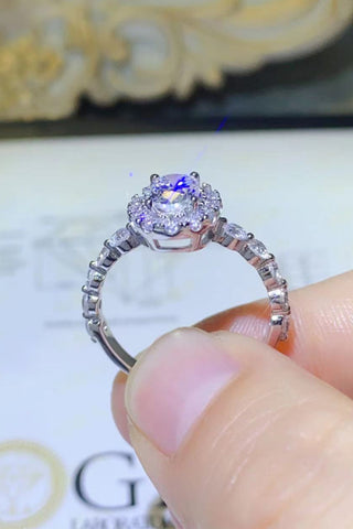 2 Carat Moissanite 925 Sterling Silver Halo Ring, Trendsi - A Blissfully Beautiful Boutique
