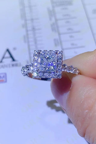 1 Carat Moissanite Square Ring, Trendsi - A Blissfully Beautiful Boutique