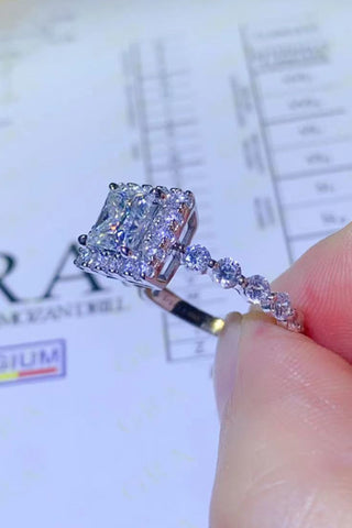 1 Carat Moissanite Square Ring, Trendsi - A Blissfully Beautiful Boutique