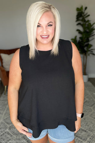 Double Tiered Flare Tank in Black, Ave Shops - A Blissfully Beautiful Boutique