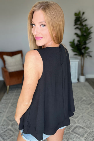 Double Tiered Flare Tank in Black, Ave Shops - A Blissfully Beautiful Boutique