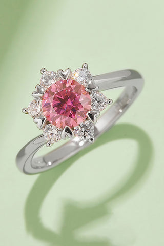 1 Carat Moissanite 925 Sterling Silver Cluster Ring, Trendsi - A Blissfully Beautiful Boutique