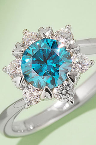 1 Carat Moissanite 925 Sterling Silver Cluster Ring, Trendsi - A Blissfully Beautiful Boutique