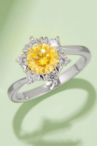 1 Carat Moissanite 925 Sterling Silver Cluster Ring, Trendsi - A Blissfully Beautiful Boutique