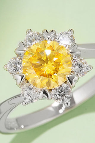 1 Carat Moissanite 925 Sterling Silver Cluster Ring, Trendsi - A Blissfully Beautiful Boutique