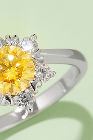 1 Carat Moissanite 925 Sterling Silver Cluster Ring, Trendsi - A Blissfully Beautiful Boutique