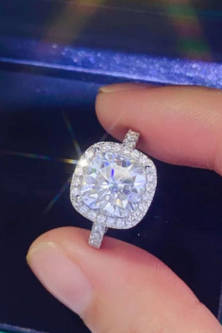 3 Carat Moissanite 925 Sterling Silver Square Ring, Trendsi - A Blissfully Beautiful Boutique