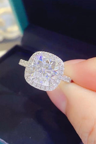 3 Carat Moissanite 925 Sterling Silver Square Ring, Trendsi - A Blissfully Beautiful Boutique
