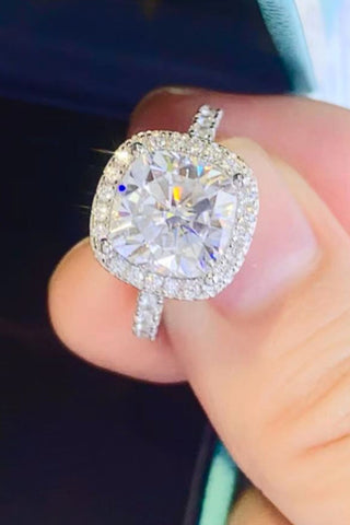 3 Carat Moissanite 925 Sterling Silver Square Ring, Trendsi - A Blissfully Beautiful Boutique