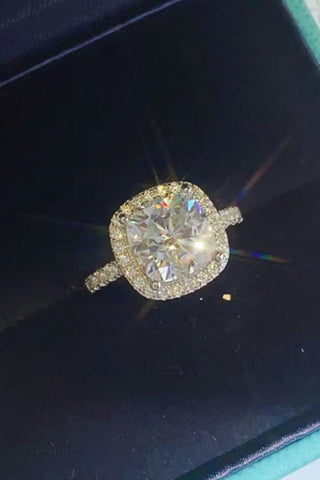 3 Carat Moissanite 925 Sterling Silver Square Ring, Trendsi - A Blissfully Beautiful Boutique