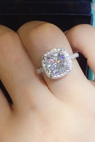 3 Carat Moissanite 925 Sterling Silver Square Ring, Trendsi - A Blissfully Beautiful Boutique