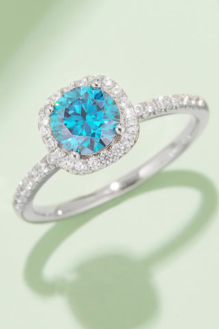 1 Carat Moissanite 925 Sterling Silver Halo Ring, Trendsi - A Blissfully Beautiful Boutique