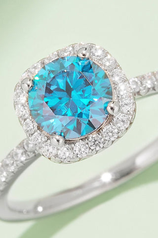 1 Carat Moissanite 925 Sterling Silver Halo Ring, Trendsi - A Blissfully Beautiful Boutique