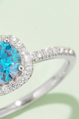 1 Carat Moissanite 925 Sterling Silver Halo Ring, Trendsi - A Blissfully Beautiful Boutique
