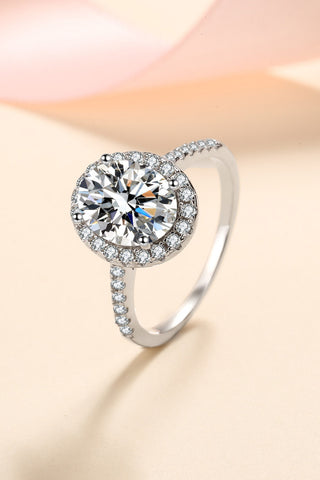 2 Carat Moissanite 925 Sterling Silver Halo Ring, Trendsi - A Blissfully Beautiful Boutique