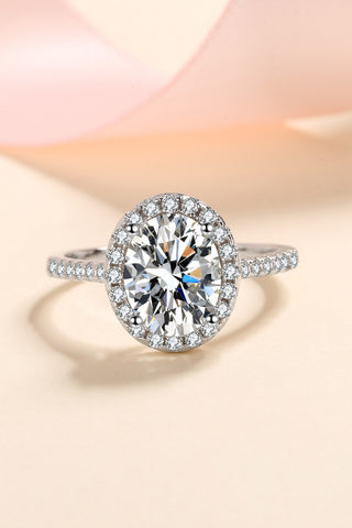 2 Carat Moissanite 925 Sterling Silver Halo Ring, Trendsi - A Blissfully Beautiful Boutique