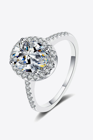 2 Carat Moissanite 925 Sterling Silver Halo Ring, Trendsi - A Blissfully Beautiful Boutique
