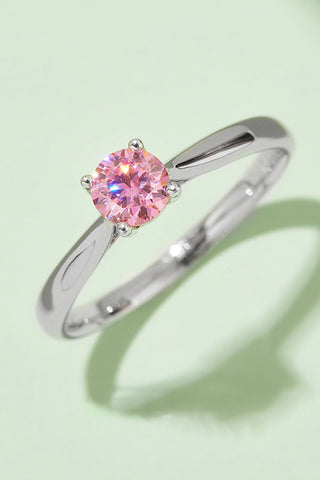 Moissanite Contrast 925 Sterling Silver Solitaire Ring, Trendsi - A Blissfully Beautiful Boutique