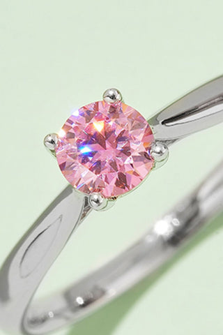 Moissanite Contrast 925 Sterling Silver Solitaire Ring, Trendsi - A Blissfully Beautiful Boutique