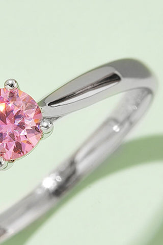 Moissanite Contrast 925 Sterling Silver Solitaire Ring, Trendsi - A Blissfully Beautiful Boutique
