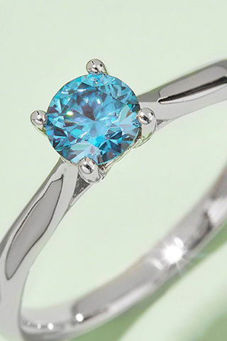 Moissanite Contrast 925 Sterling Silver Solitaire Ring, Trendsi - A Blissfully Beautiful Boutique