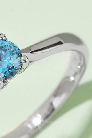 Moissanite Contrast 925 Sterling Silver Solitaire Ring, Trendsi - A Blissfully Beautiful Boutique