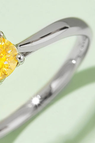 Moissanite Contrast 925 Sterling Silver Solitaire Ring, Trendsi - A Blissfully Beautiful Boutique