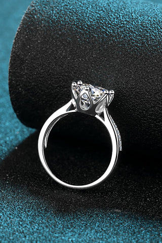 3 Carat Moissanite Rhodium-Plated Side Stone Ring, Trendsi - A Blissfully Beautiful Boutique