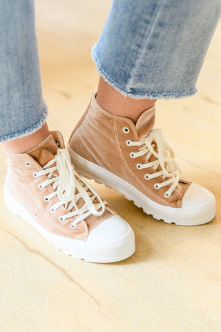 Run Me Down Velvet High Tops in Tan, Ave Shops - A Blissfully Beautiful Boutique